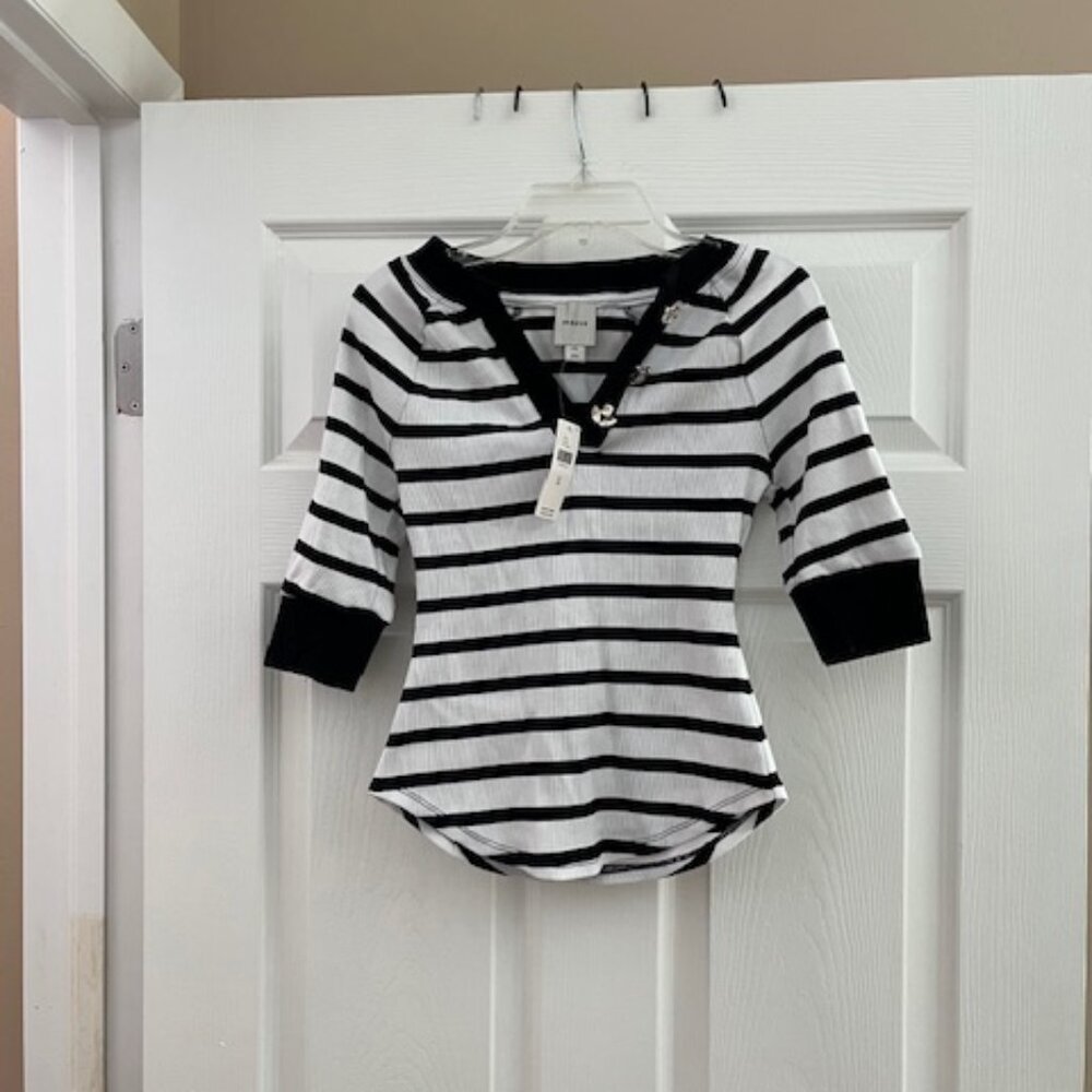 Maeve Half-Sleeve Henley Tee by Anthropologie Size XS NWT